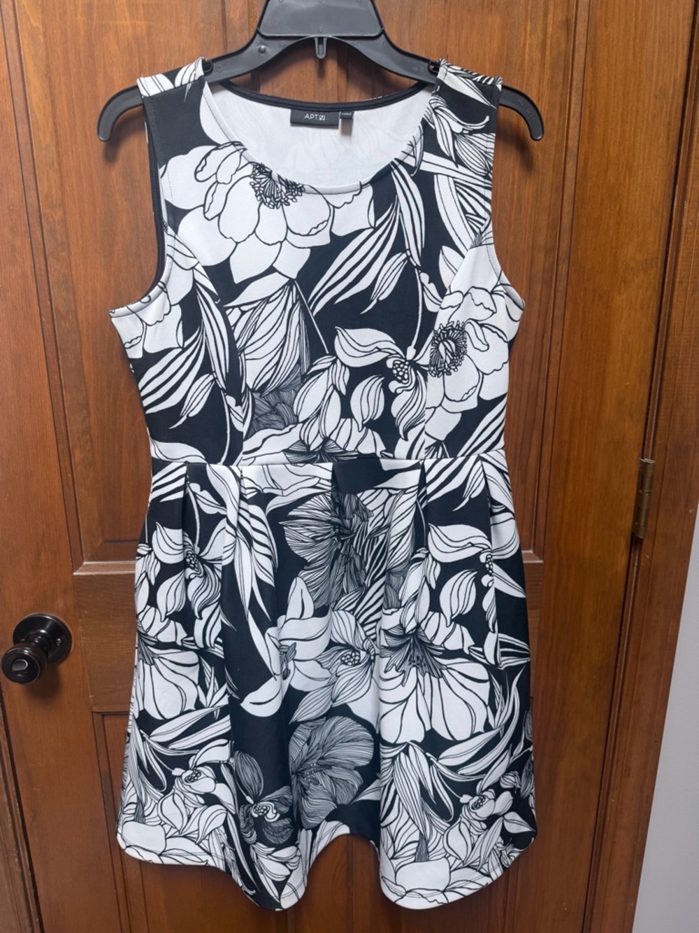 Apt. 9 Black & White Floral Fit-and-Flare Mini Dress